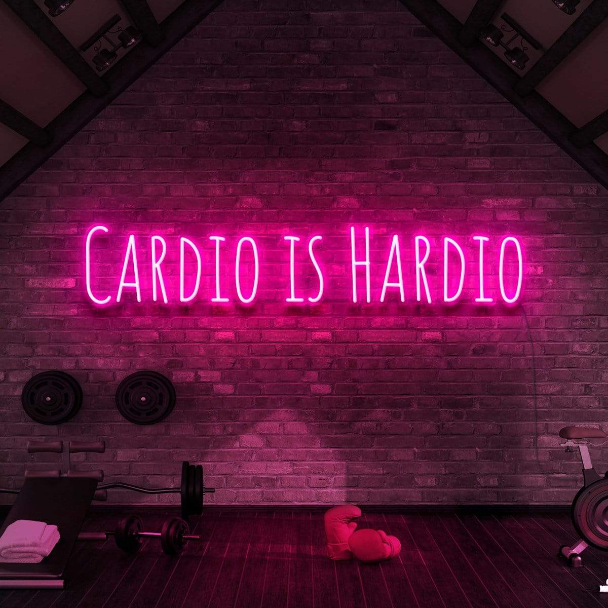 "Cardio is Hardio" Neon Sign for Gyms & Fitness Studios 90cm (3ft) / Pink / LED Neon by Neon Icons