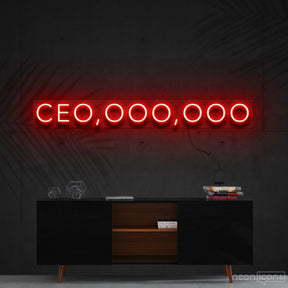 "CEO, OOO, OOO" Neon Sign 60cm (2ft) / Red / Cut to Shape by Neon Icons