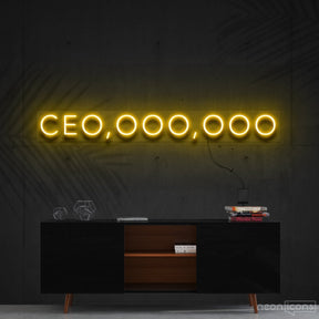 "CEO, OOO, OOO" Neon Sign 60cm (2ft) / Yellow / Cut to Shape by Neon Icons