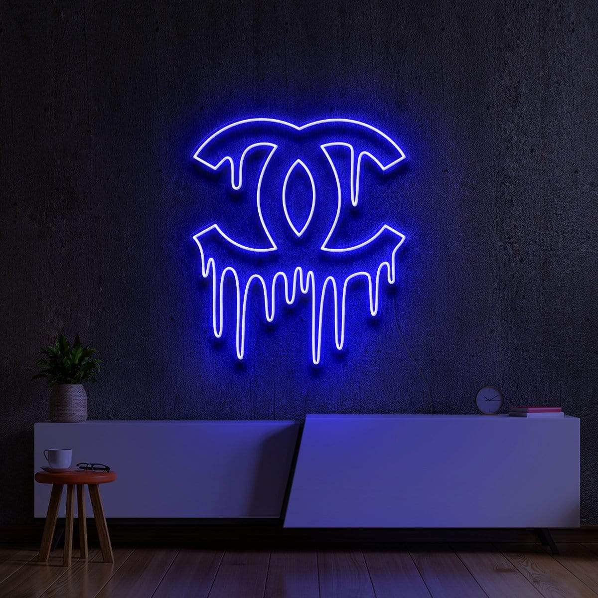 "Chanel Drip" Neon Sign 60cm (2ft) / Blue / LED Neon by Neon Icons