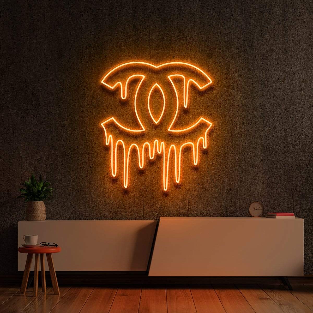 "Chanel Drip" Neon Sign 60cm (2ft) / Orange / LED Neon by Neon Icons