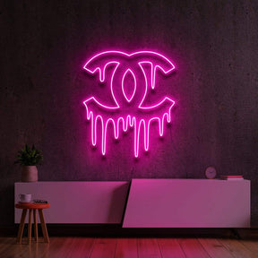 "Chanel Drip" Neon Sign 60cm (2ft) / Pink / LED Neon by Neon Icons