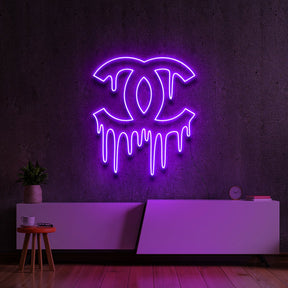 "Chanel Drip" Neon Sign 60cm (2ft) / Purple / Cut to Shape by Neon Icons