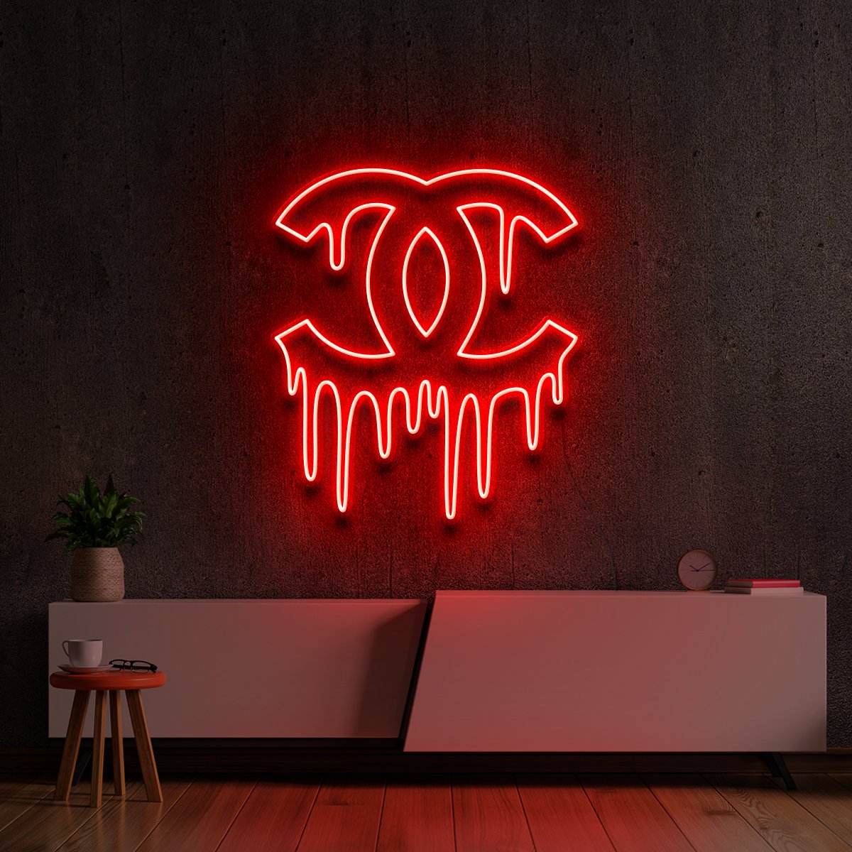 "Chanel Drip" Neon Sign 60cm (2ft) / Red / Cut to Shape by Neon Icons