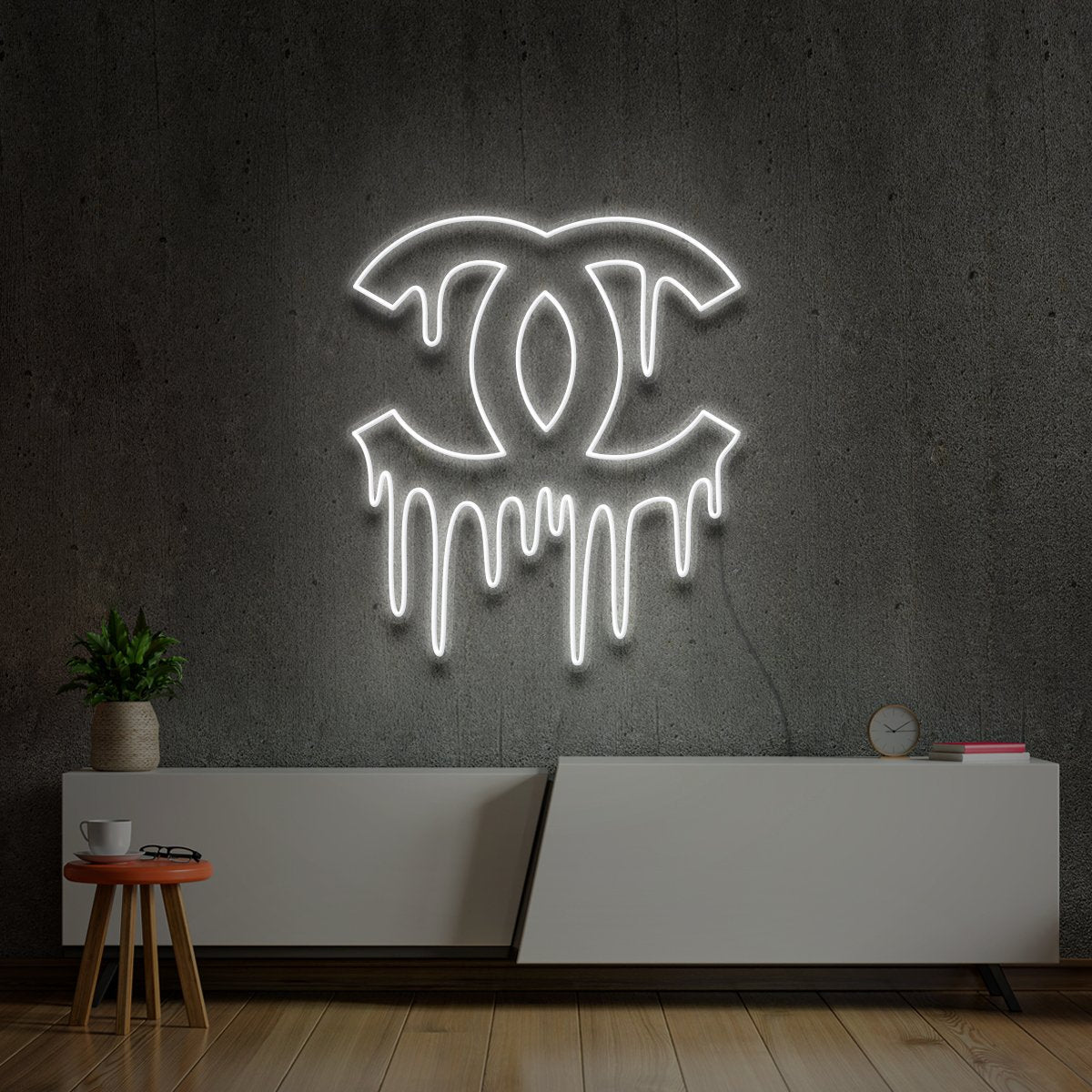 "Chanel Drip" Neon Sign 60cm (2ft) / White / LED Neon by Neon Icons