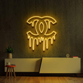 "Chanel Drip" Neon Sign 60cm (2ft) / Yellow / LED Neon by Neon Icons