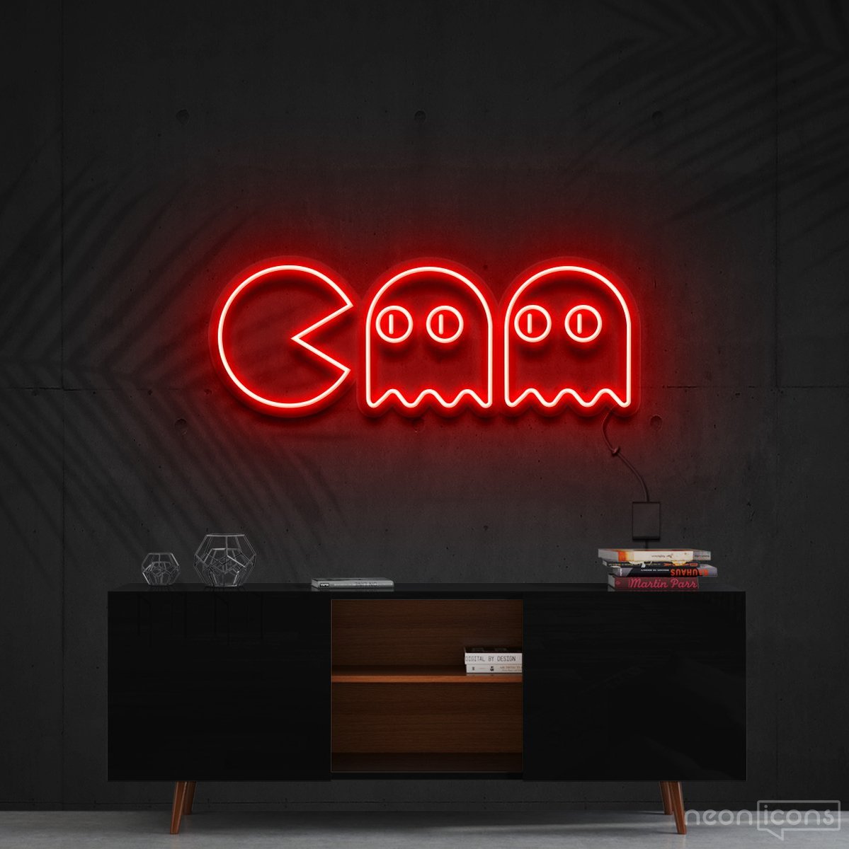 "Chasing Ghosts" Neon Sign 60cm (2ft) / Red / Cut to Shape by Neon Icons