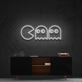 "Chasing Ghosts" Neon Sign 60cm (2ft) / White / Cut to Shape by Neon Icons