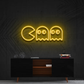 "Chasing Ghosts" Neon Sign 60cm (2ft) / Yellow / Cut to Shape by Neon Icons