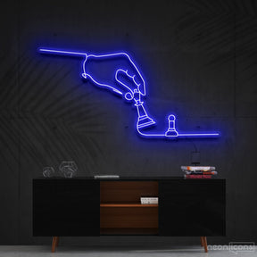 "Checkmate" Neon Sign 60cm (2ft) / Blue / Cut to Shape by Neon Icons