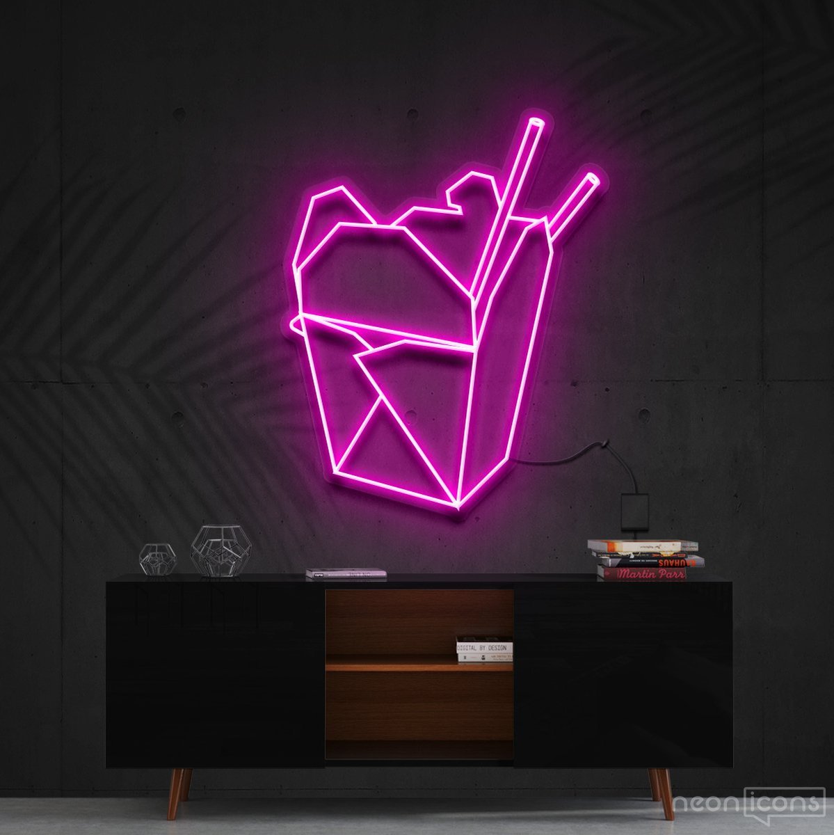"Chinese Takeout" Neon Sign 60cm (2ft) / Pink / Cut to Shape by Neon Icons