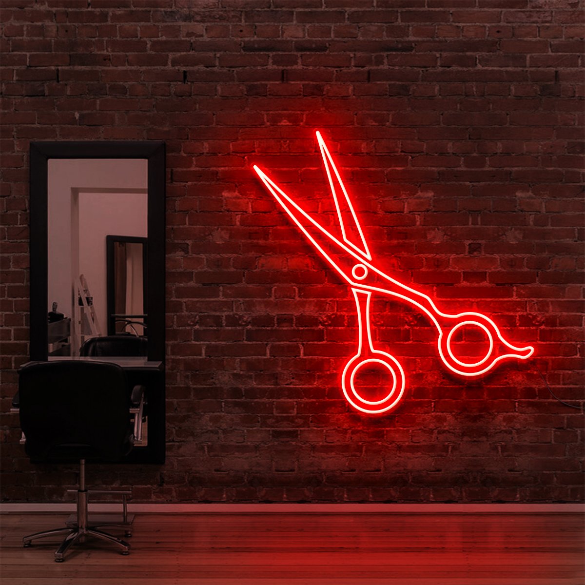 "Clippers" Neon Sign for Hair Salons & Barbershops 60cm (2ft) / Red / LED Neon by Neon Icons