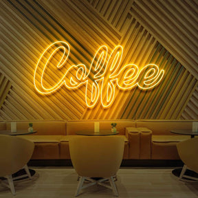 "Coffee" Neon Sign for Cafés 60cm (2ft) / Yellow / LED Neon by Neon Icons