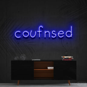 "Confused" Neon Sign 60cm (2ft) / Blue / Cut to Shape by Neon Icons