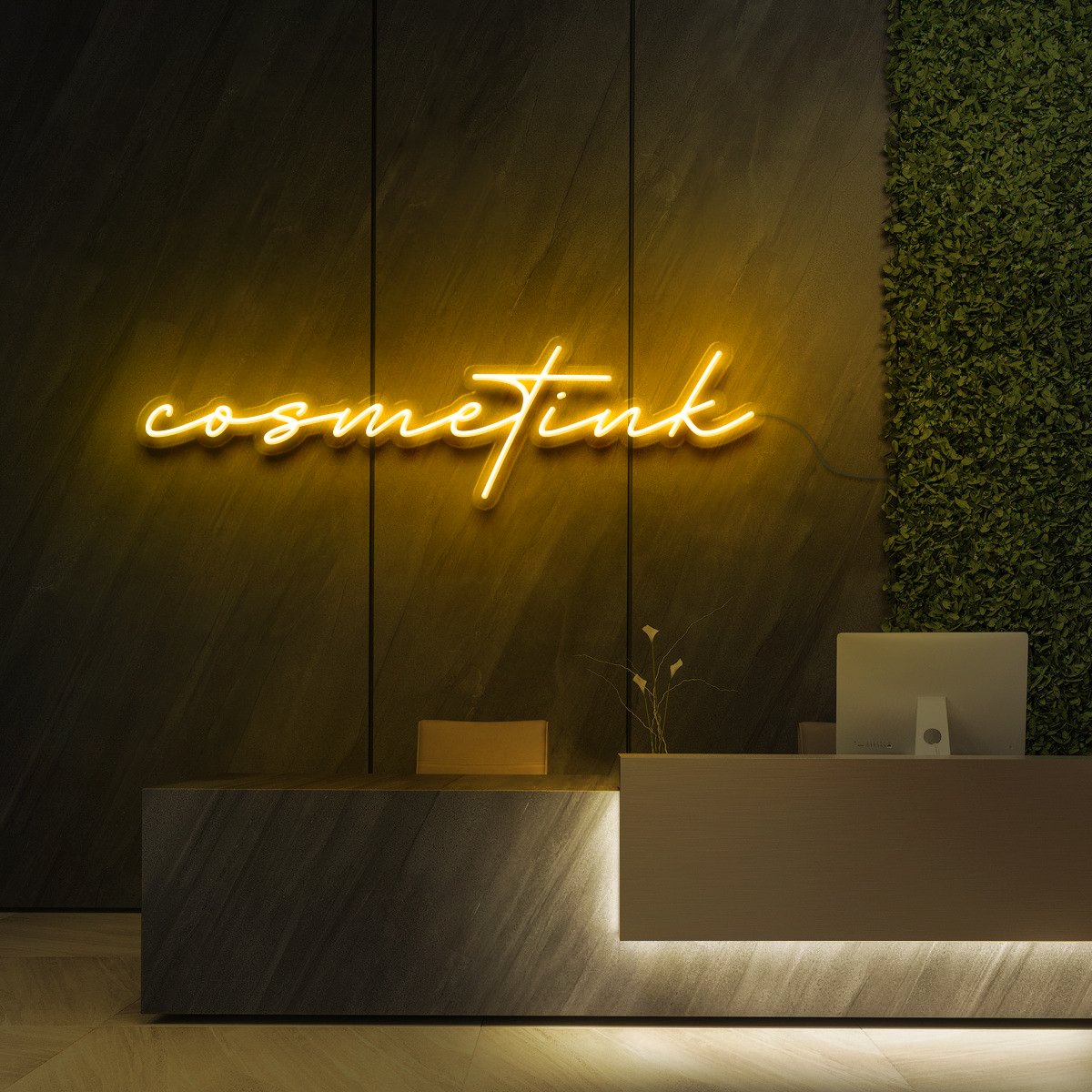 "Cosmetink" Neon Sign for Beauty Salons & Cosmetic Studios 90cm (3ft) / Yellow / LED Neon by Neon Icons