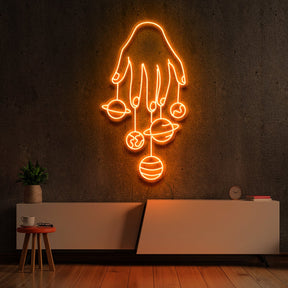 "Cosmic Hand" Neon Sign by Neon Icons