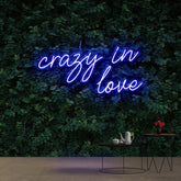 "Crazy In Love" Neon Sign 60cm (2ft) / Blue / Cut to Shape by Neon Icons