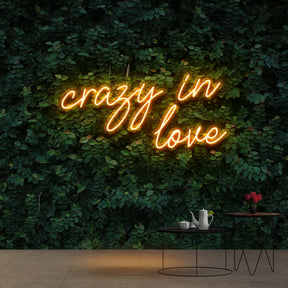 "Crazy In Love" Neon Sign 60cm (2ft) / Orange / Cut to Shape by Neon Icons