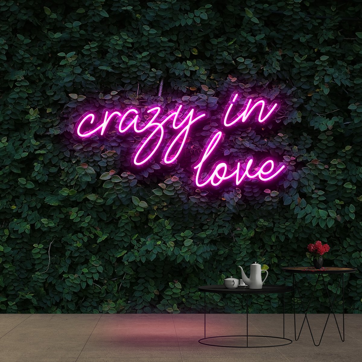 "Crazy In Love" Neon Sign 60cm (2ft) / Pink / Cut to Shape by Neon Icons