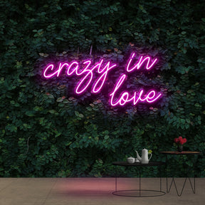 "Crazy In Love" Neon Sign 60cm (2ft) / Pink / Cut to Shape by Neon Icons