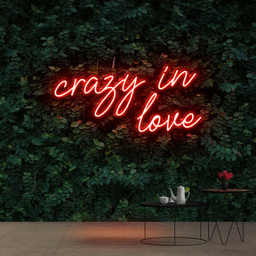 "Crazy In Love" Neon Sign 60cm (2ft) / Red / Cut to Shape by Neon Icons