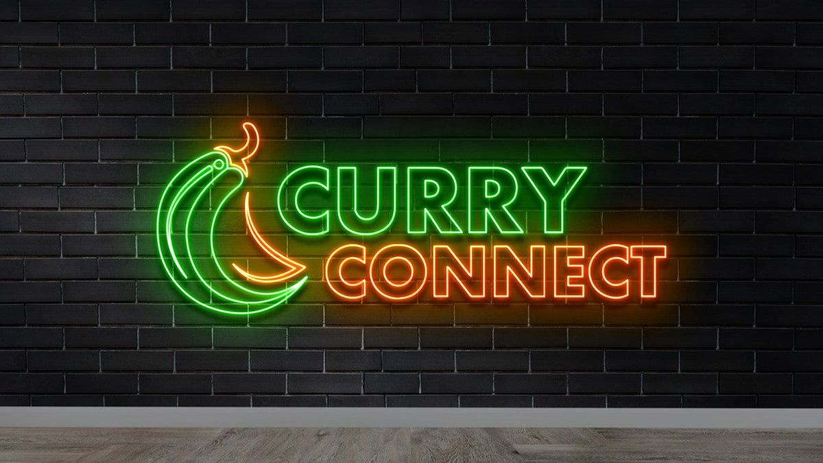 "Curry Connect" Custom Neon Sign