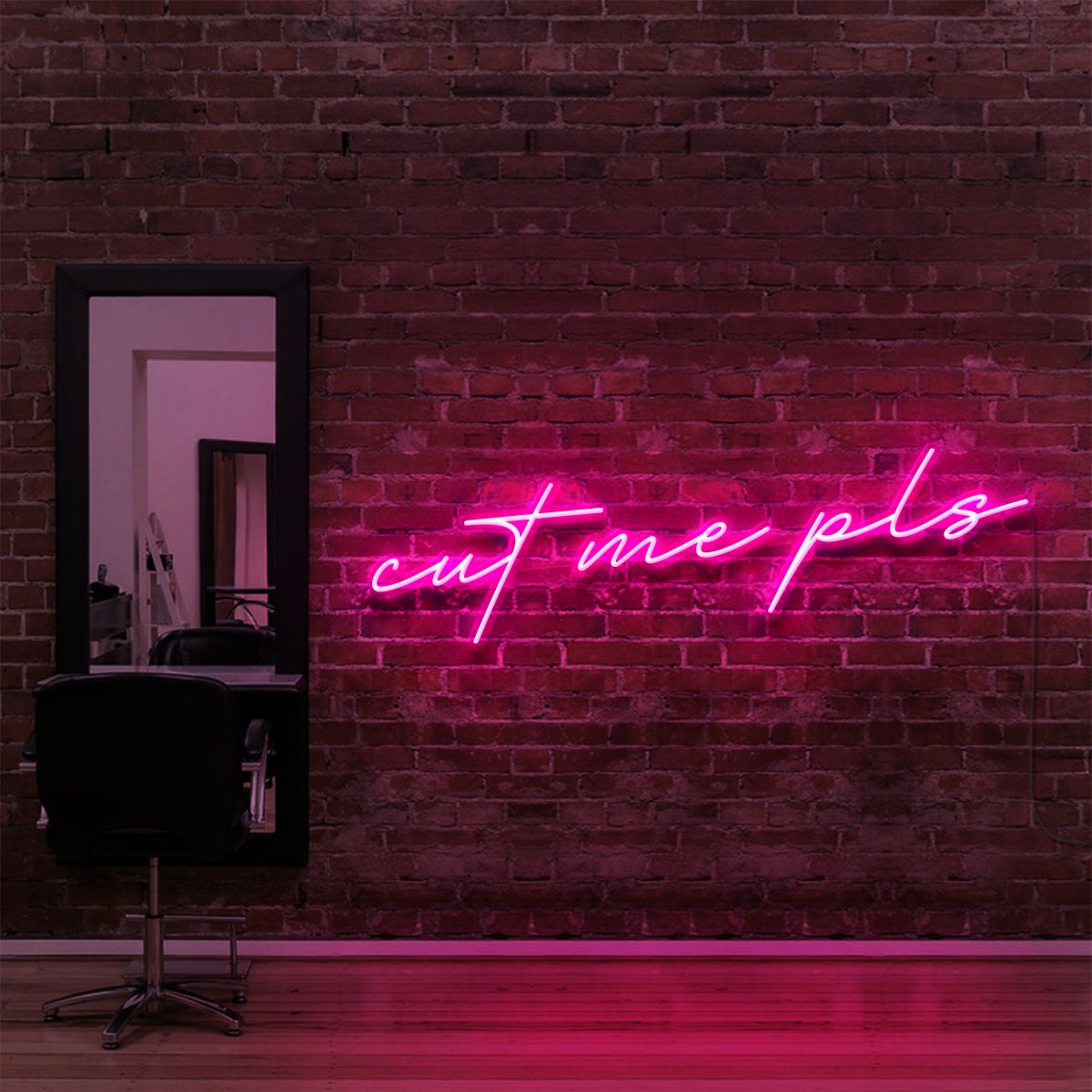 "Cut Me Pls" Neon Sign for Hair Salons & Barbershops 90cm (3ft) / Pink / LED Neon by Neon Icons
