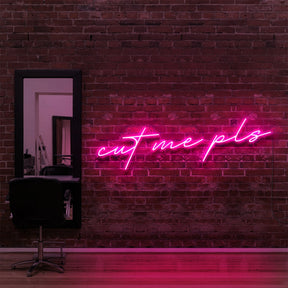 "Cut Me Pls" Neon Sign for Hair Salons & Barbershops 90cm (3ft) / Pink / LED Neon by Neon Icons