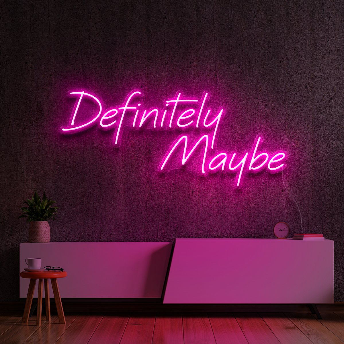 "Definitely Maybe" Neon Sign 60cm (2ft) / Pink / LED Neon by Neon Icons