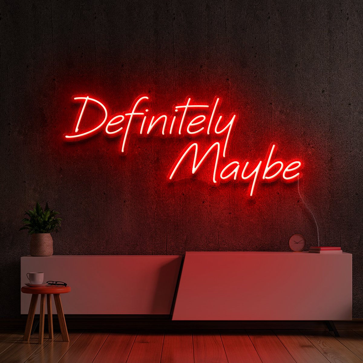 "Definitely Maybe" Neon Sign 60cm (2ft) / Red / LED Neon by Neon Icons