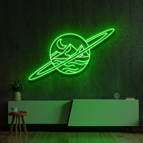 "Deserted Planet" Neon Sign 60cm (2ft) / Green / LED Neon by Neon Icons