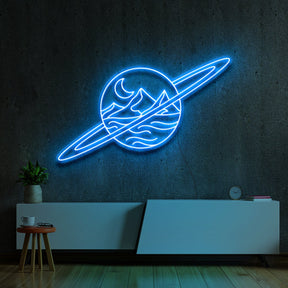 "Deserted Planet" Neon Sign 60cm (2ft) / Ice Blue / LED Neon by Neon Icons