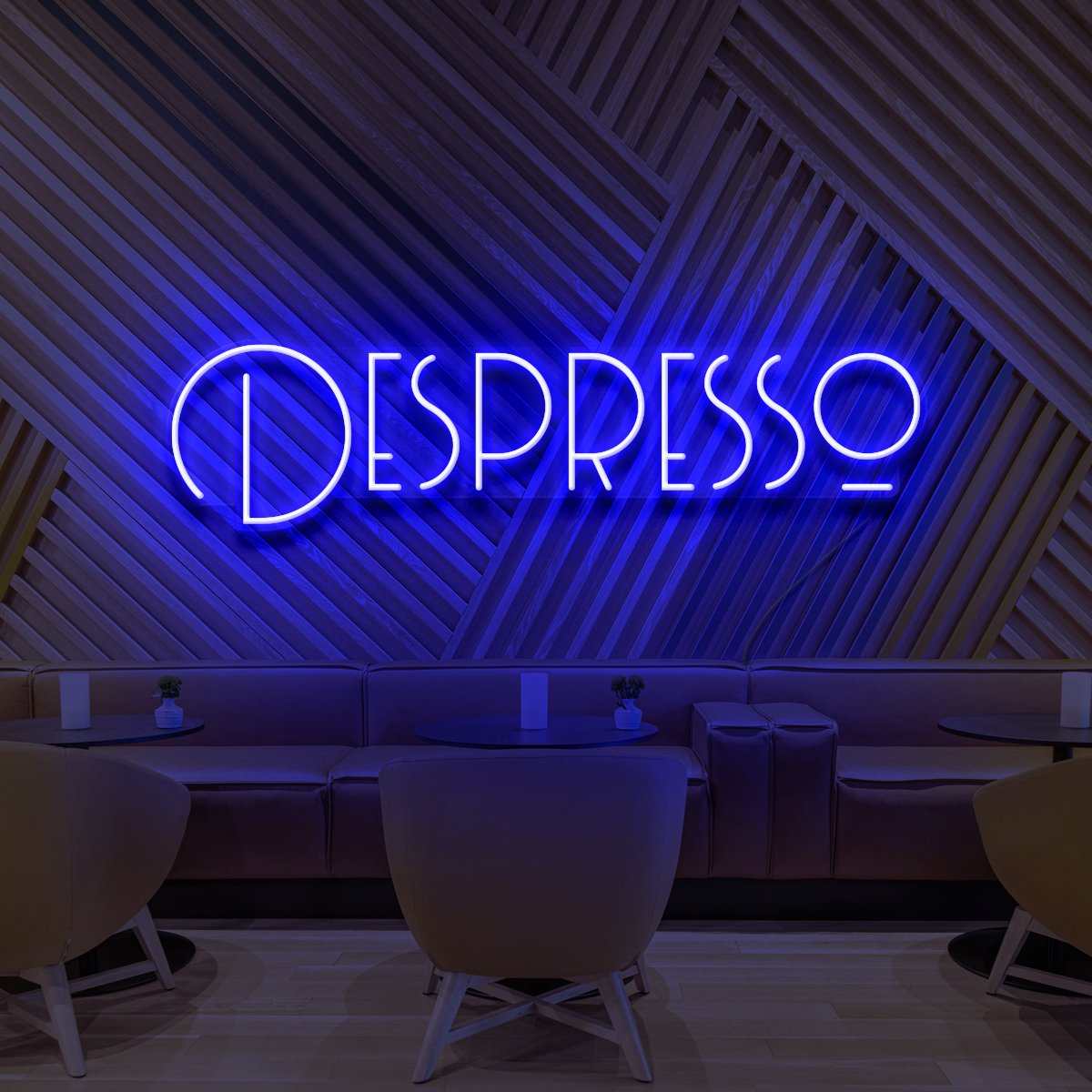 "Despresso" Neon Sign for Cafés 60cm (2ft) / Blue / LED Neon by Neon Icons
