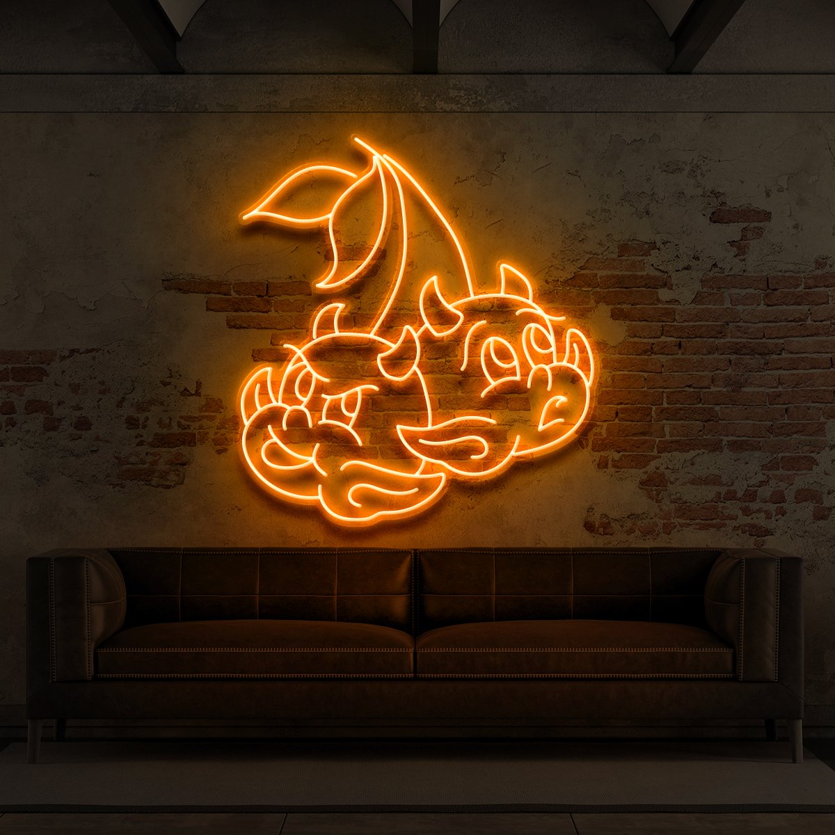 "Devil Cherries" Neon Sign for Tattoo Parlours 60cm (2ft) / Orange / LED Neon by Neon Icons