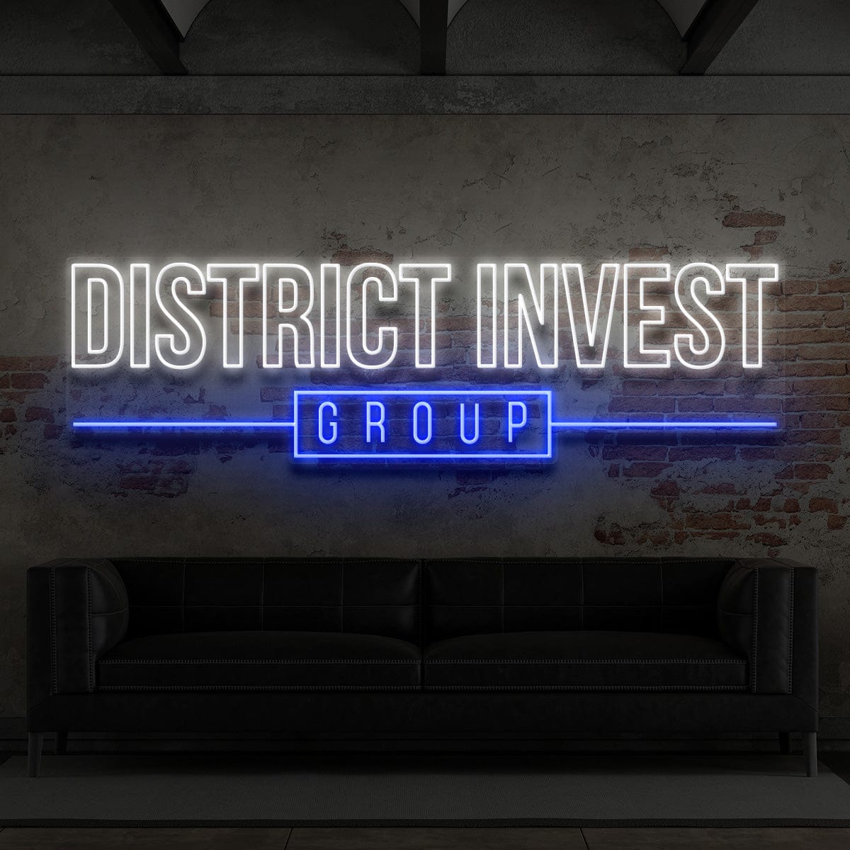 "District Invest" Custom Neon Sign