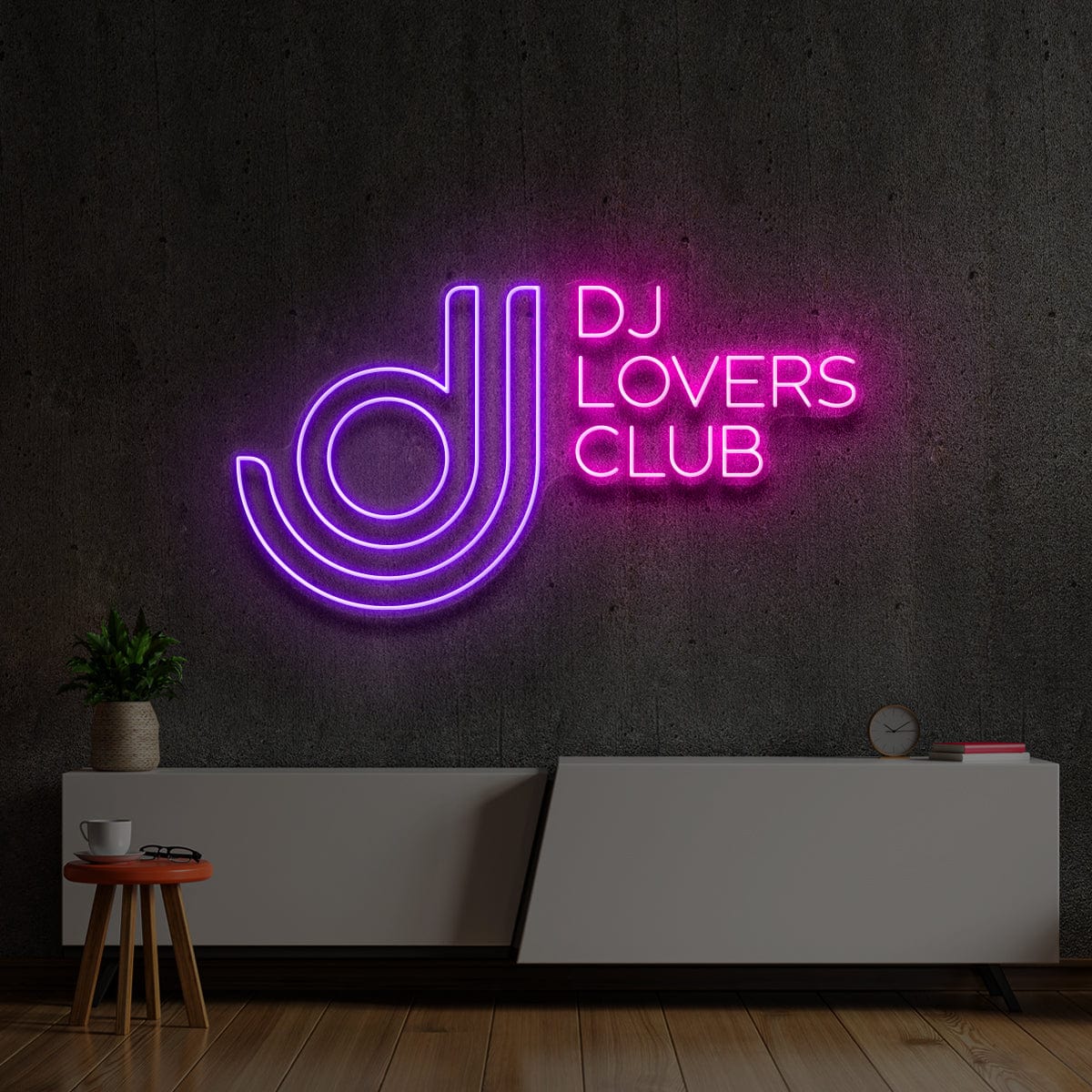 "DJ Lovers Club" Custom Neon Sign