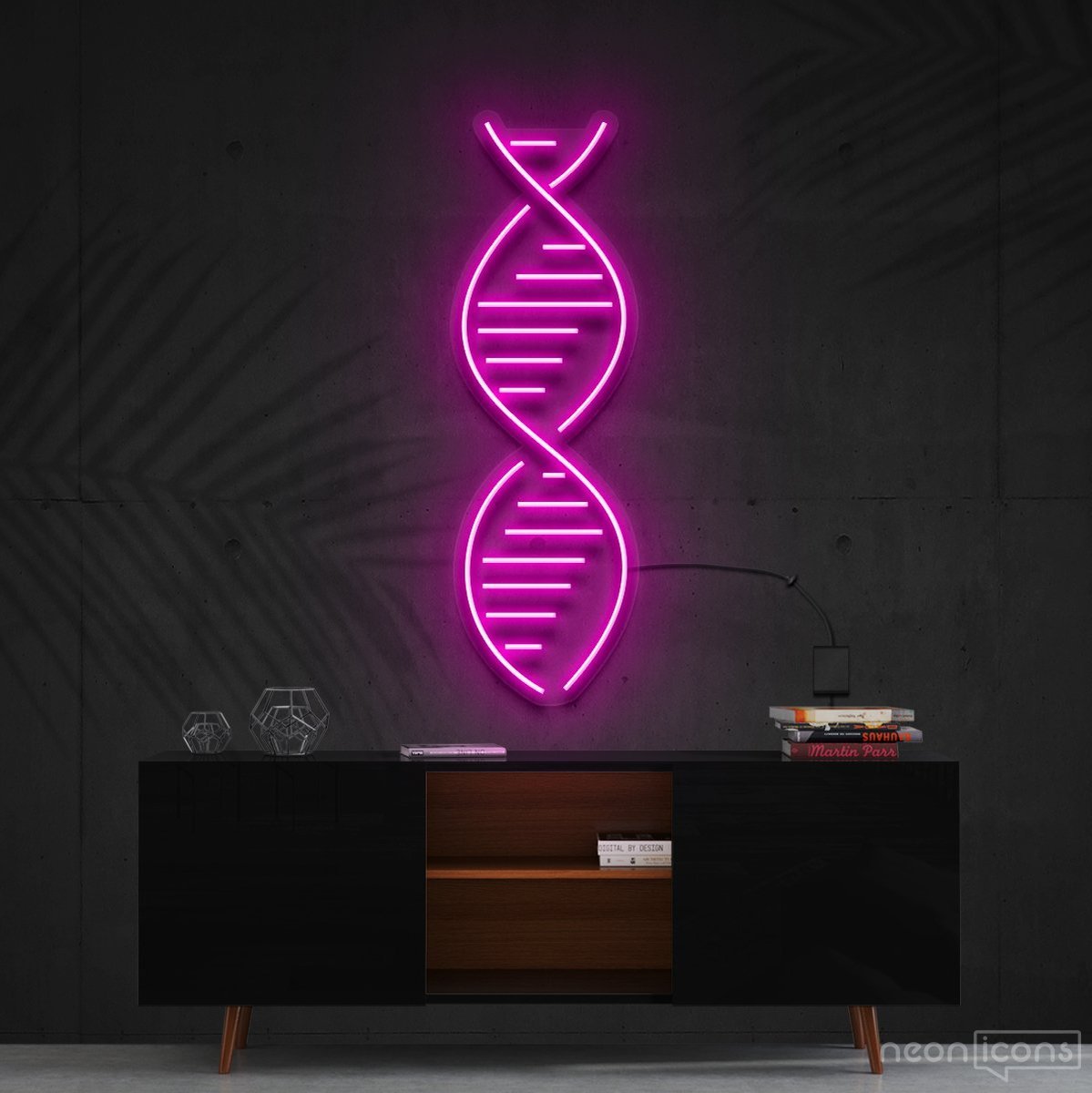 "DNA" Neon Sign 60cm (2ft) / Pink / Cut to Shape by Neon Icons