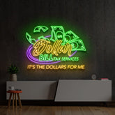 "Dollar Bill Tax Services" Custom Neon Sign