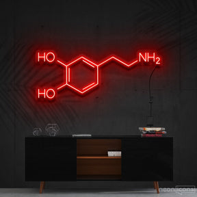 "Dopamine Molecule" Neon Sign 90cm (3ft) / Red / Cut to Shape by Neon Icons