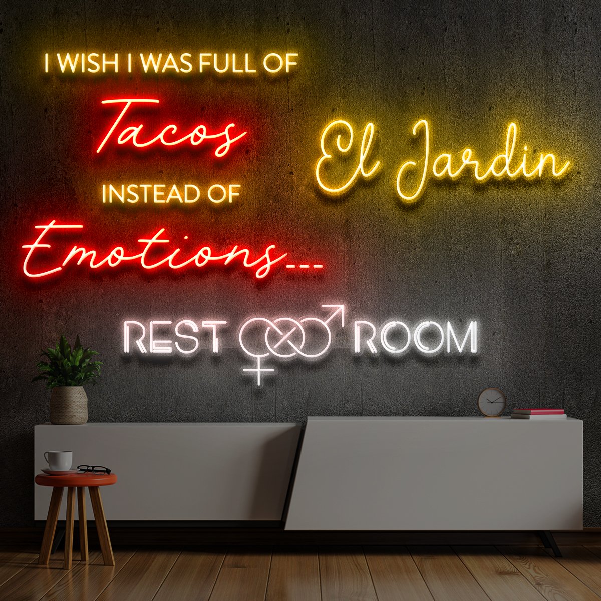 "El Jardin" 3 Custom Neon Signs