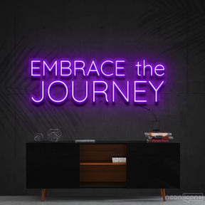 "Embrace The Journey" Neon Sign 60cm (2ft) / Purple / Cut to Shape by Neon Icons
