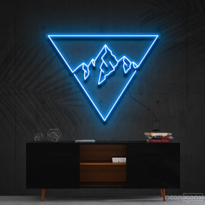 "Everest Triangle" Neon Sign 60cm (2ft) / Ice Blue / Cut to Shape by Neon Icons