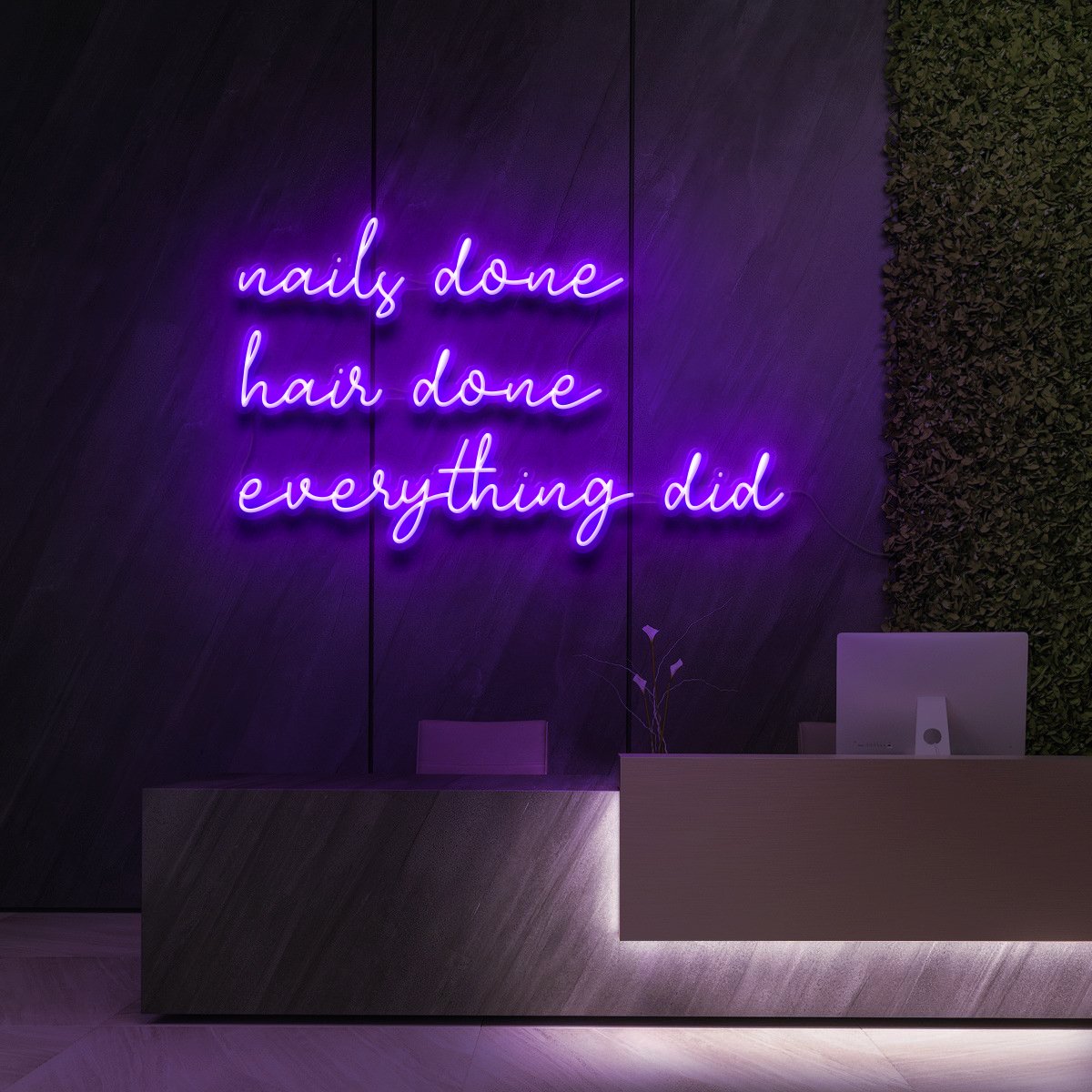 "Everything Did" Neon Sign for Beauty Salons & Cosmetic Studios 90cm (3ft) / Purple / LED Neon by Neon Icons
