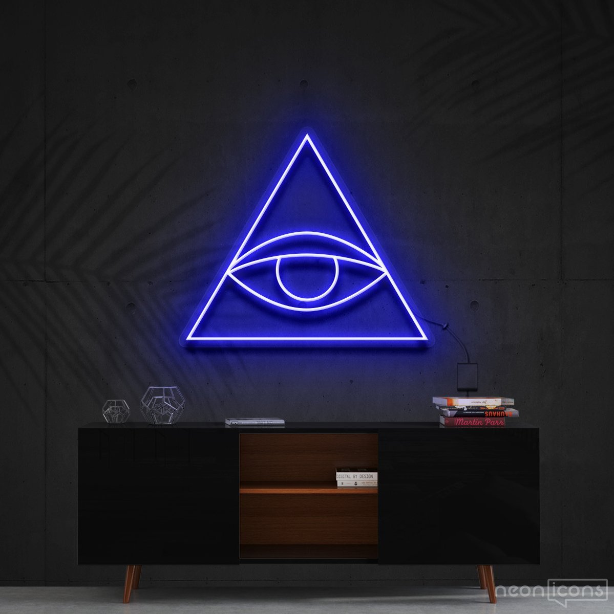 "Evil Eye" Neon Sign 60cm (2ft) / Blue / Cut to Shape by Neon Icons