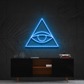 "Evil Eye" Neon Sign 60cm (2ft) / Ice Blue / Cut to Shape by Neon Icons