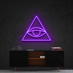 "Evil Eye" Neon Sign 60cm (2ft) / Purple / Cut to Shape by Neon Icons