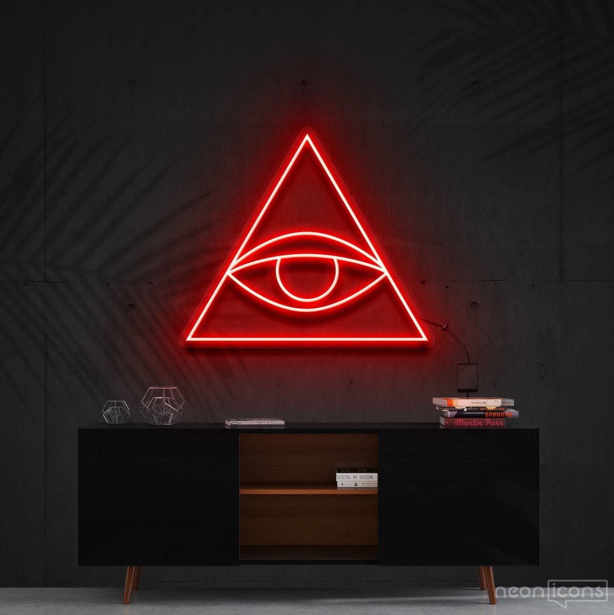 "Evil Eye" Neon Sign 60cm (2ft) / Red / Cut to Shape by Neon Icons