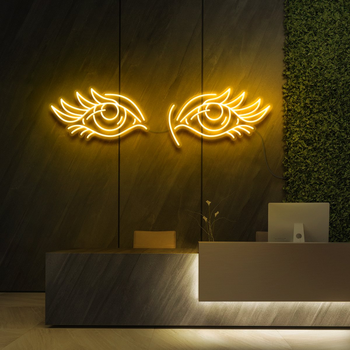 "Eyes & Lashes" Neon Sign for Beauty & Cosmetic Studios by Neon Icons