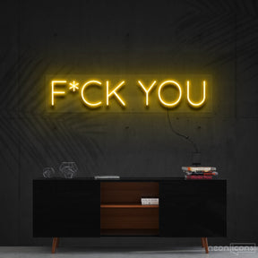 "F*ck You" Neon Sign 60cm (2ft) / Yellow / Cut to Shape by Neon Icons