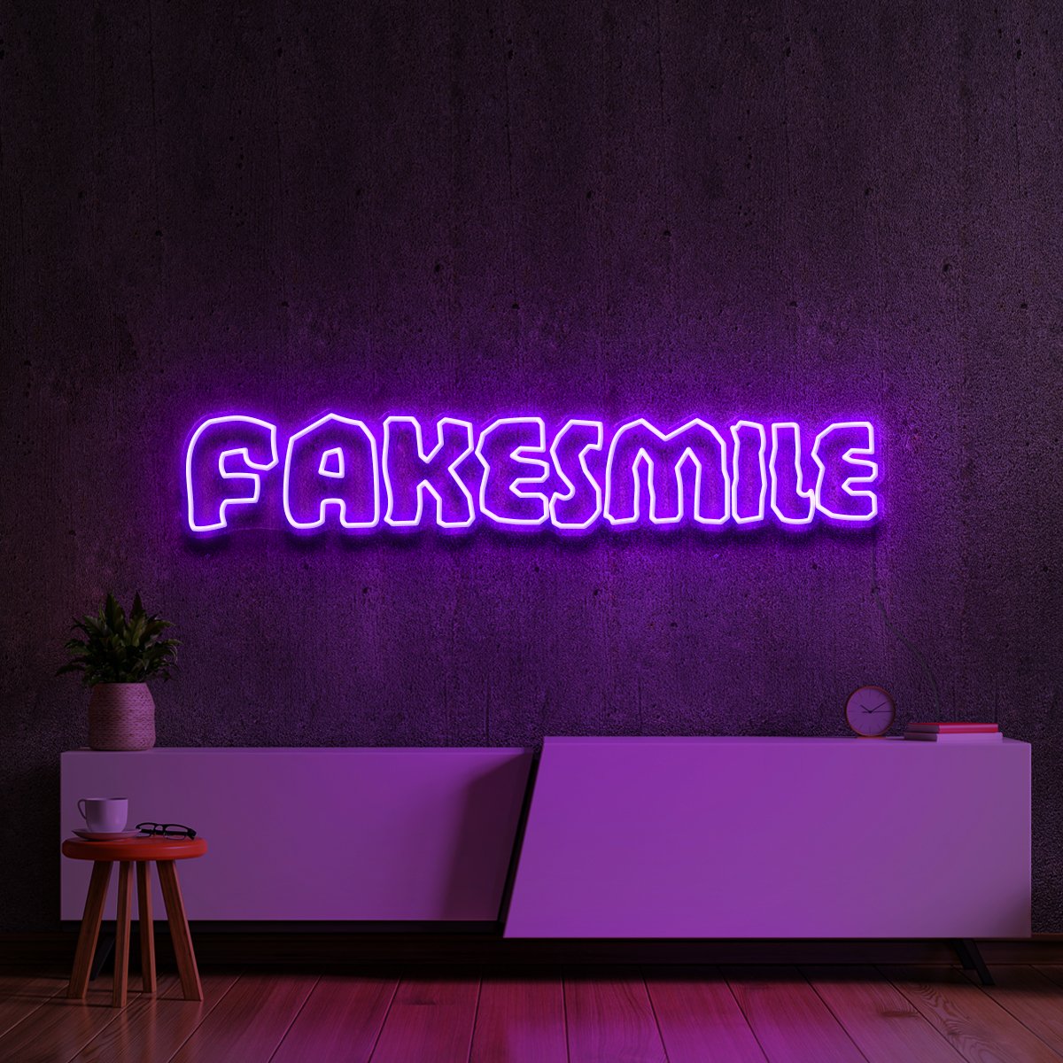 "FAKESMILE" Custom Neon Sign